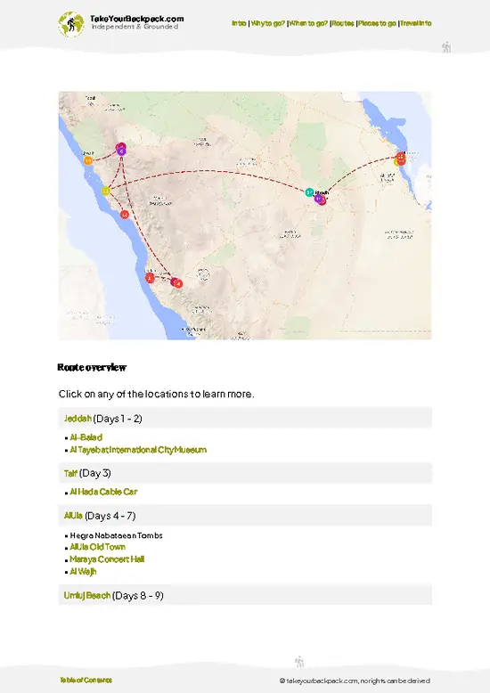 example page 4 from our offline Travel Guide for Saudi Arabia